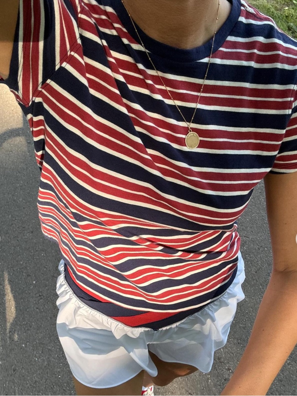 ·Aerie· Striped Americana Tee Shirt Size Large